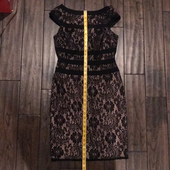 Adrianna Papell Black dress with lace overlay. - Picture 8 of 8